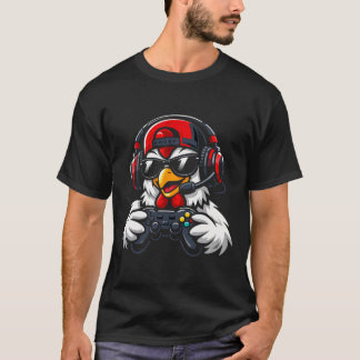 Grappige Kip Gamer T-shirt Gaming Headset Gamepad