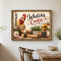 Grappige Kip Haan Boerderij Keuken Muur Kunst
