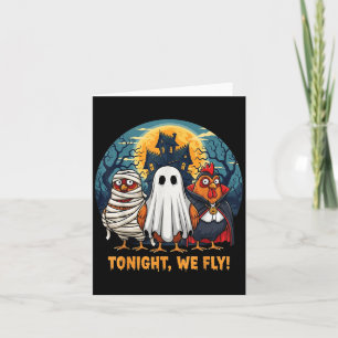 Grappige kip Halloween kostuum vanavond vliegen we Kaart