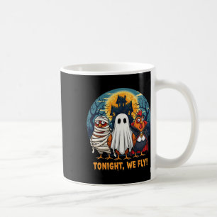 Grappige kip Halloween kostuum vanavond vliegen we Koffiemok