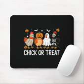 Grappige Kip Halloween Pompoen Kuiken Of Behandeli Muismat (Met muis)