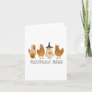 Grappige kip Halloween, Spooky kip Poultrygei Kaart