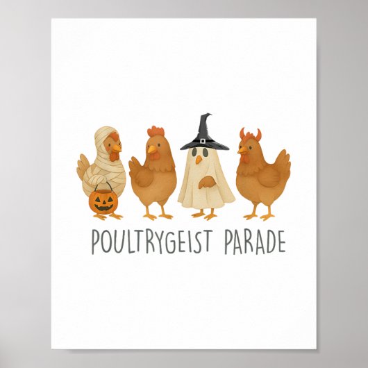 Grappige kip Halloween, Spooky kip Poultrygei Poster (Voorkant)