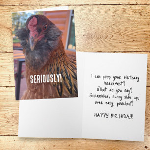 Grappige Kip Hoofd Close-up Foto Kaart