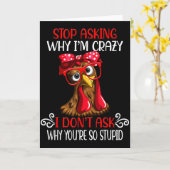 Grappige Kip Hou Op Me Te Vragen Waarom Ik Kippen  Kaart (Gele Bloem)