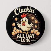 Grappige kip Humor rustieke Boerderij leven Ronde Button 7,6 Cm (Voorkant)