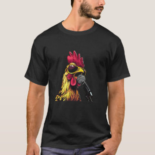 Grappige Kip in Zangbar voor Karaoke Liefhebbers T-shirt