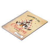 Grappige kip jaarlijkse kerst notities en herinner notitieboek (Linkerzijde)