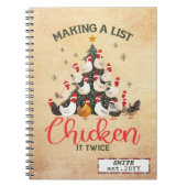 Grappige kip jaarlijkse kerst notities en herinner notitieboek (Voorkant)