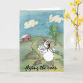 grappige kip kaart (Gele Bloem)