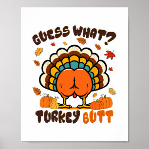 Grappige Kip Kalkoen Thanksgiving Raad Wat Kalkoen Poster