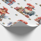 Grappige Kip Kerst Vakantie Shoppers Wit Cadeaupapier (Hoek)