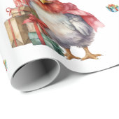 Grappige Kip Kerst Vakantie Shoppers Wit Cadeaupapier (Rol Hoek)
