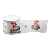 Grappige Kip Kerst Vakantie Shoppers Wit Satijnen Lint (Spoel)