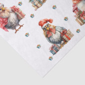 Grappige Kip Kerst Vakantie Shoppers Wit Tissuepapier (Detail)