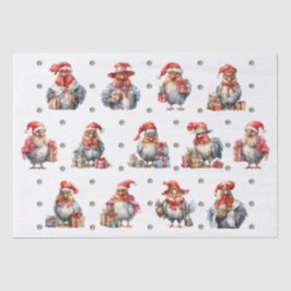 Grappige Kip Kerst Vakantie Shoppers Wit Tissuepapier