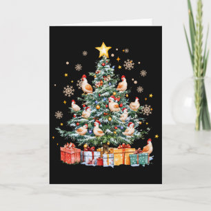 Grappige Kip Kerstboom Boerderij Dier Kip M Kaart