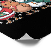 Grappige Kip Kerstboom Kerstman Kerst Kip Poster (Hoek)