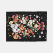 Grappige Kip Kerstboom Pluimvee Boerderij Dier L Fleece Deken (Voorkant (Horizontaal))