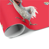 Grappige Kip Kerstmis Vakantie Wijn Party Rood Cadeaupapier (Rol Hoek)