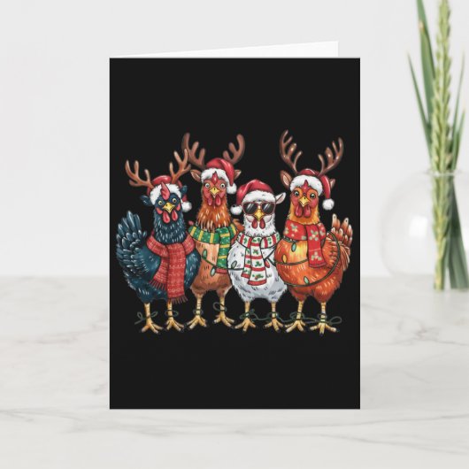 Grappige Kip Kerstverlichting Boerderij Dier Schat Kaart (Voorkant)