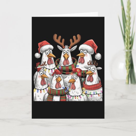 Grappige Kip Kerstverlichting Boerderij Dier Schat Kaart (Voorkant)