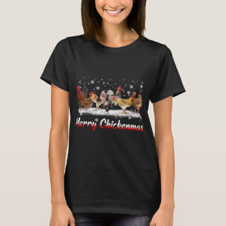 Grappige Kip Kerstverlichting - Vrolijk Kerstfeest T-shirt