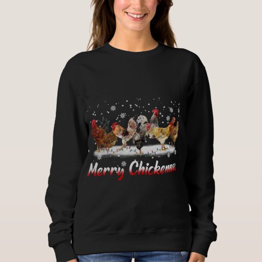 Grappige Kip Kerstverlichting - Vrolijk Kerstfeest Trui (Voorkant)