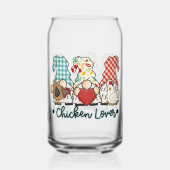 Grappige Kip liefhebber kabouters Blikvorm Glas (Achterkant)