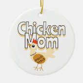 Grappige kip mam gepersonaliseerd keramisch ornament (Voorkant)