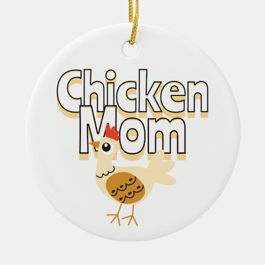 Grappige kip mam gepersonaliseerd keramisch ornament (Voorkant)