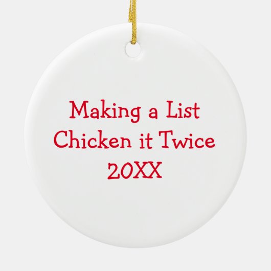 Grappige kip mam gepersonaliseerd keramisch ornament (Achterkant)