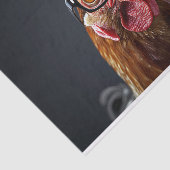 Grappige Kip met Bril Decoupage Tissuepapier (Detail)