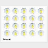 Grappige kip met bril ronde sticker (Vel)