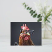 Grappige kip met een bril briefkaart (Staand voorkant)