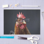 Grappige kip met een bril Decoupage Tissuepapier (Craft)