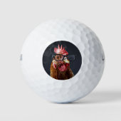 Grappige kip met een bril golfballen (Voorkant)