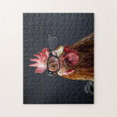 Grappige kip met een bril legpuzzel (Verticaal)