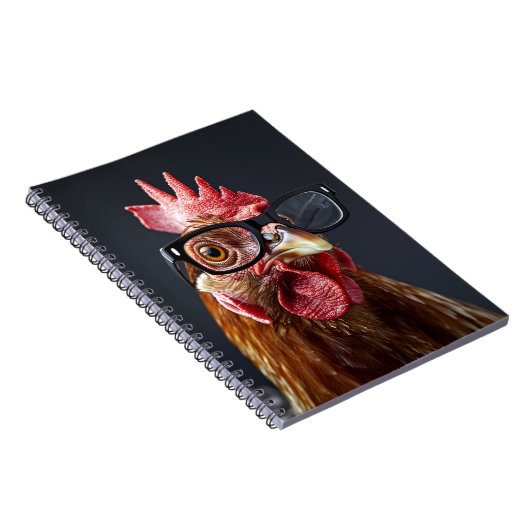 Grappige kip met een bril notitieboek (Rechterzijde)