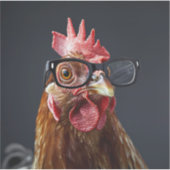 Grappige kip met een bril sticker (Voorkant)