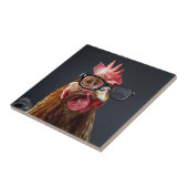 Grappige kip met een bril tegeltje (Zijkant)