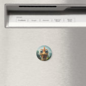 Grappige Kip Met Grote Ogen Close-Up Magneet (Insitu (Vaatwasser))