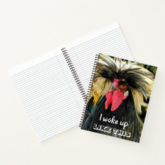 Grappige Kip Met Slecht Haar Dag Meme Notitieboek (Binnen)