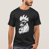 Grappige kip met zonnebril Kip Farm Dieren T-shirt (Voorkant)