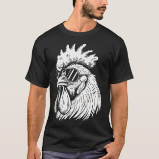 Grappige Kip Met Zonnebril Pluimveehouderij Pluimv T-shirt
