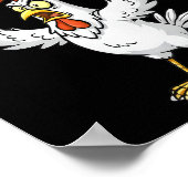 Grappige Kip Middenvinger F Cluck F Anti Trump  Poster (Hoek)