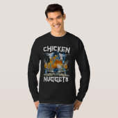 Grappige kip nugget bootleg hardcore vlammen meme t-shirt (Voorkant volledig)