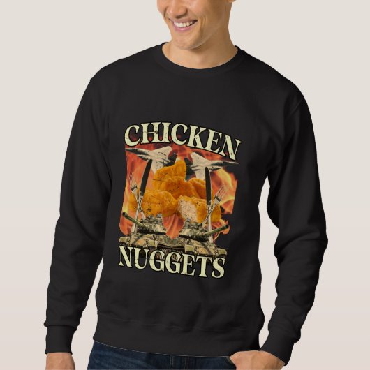 Grappige kip nugget bootleg hardcore vlammen meme trui (Voorkant)