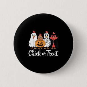 Grappige Kip Of Treat Kip Halloween Ronde Button 5,7 Cm