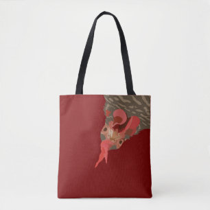 Grappige kip ondersteboven tote bag